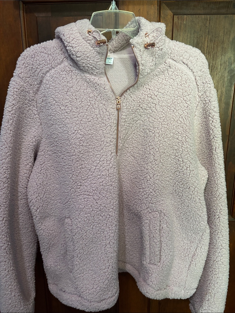 Cozy Women's Sherpa Zip-Up Hoodie Jacket in Light Lilac
